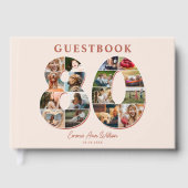 80e verjaardag Fotocollage Milestone Gastenboek (Voorkant)