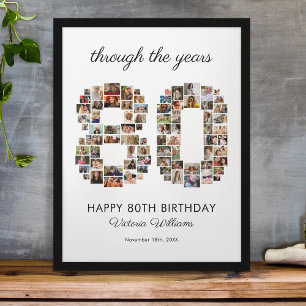 80e verjaardag fotocollage poster