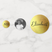 80e verjaardag foto's Gouden kleur Plezier Confetti (Voorkanten)