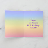 80e verjaardag — Fun Cake & Candles, w/ Eigen naam Kaart (Binnen)