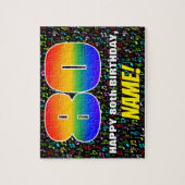 80e verjaardag — Fun, Colorful Music Symbols & "80 Legpuzzel (Verticaal)
