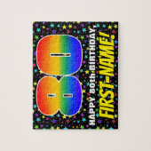 80e verjaardag — Fun, kleurrijk Star Field Pattern Legpuzzel (Verticaal)