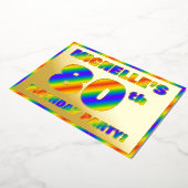 80e verjaardag - Fun, regenboogspectrum "80" Folie Uitnodiging (Gedraaid)
