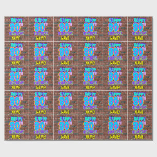 80e verjaardag: Fun, Urban Graffiti geïnspireerd  Cadeaupapier