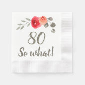 80e verjaardag Funny Gezegde Waterverf Floral Woma Servet (Voorkant)