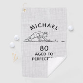 80e verjaardag Funny Golfer Persoonlijke naam Golfhanddoek (Insitu)