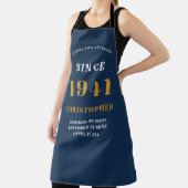 80e verjaardag Geboren 1941 Blauw Goud Man Schort (Insitu)