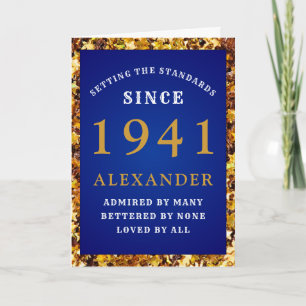 80e Verjaardag Geboren 1941 Gold Blue Add Jouw naa Kaart