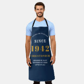 80e verjaardag Geboren in 1942 Blue Gold Man Schort (Gedragen)