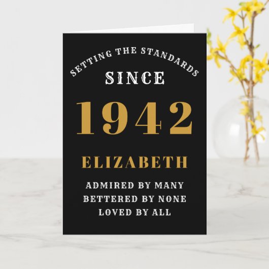 80e verjaardag Geboren in 1942 Loved Add Jouw naam Kaart (Gele Bloem)