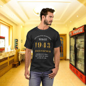 80e verjaardag Geboren in 1943 Black Add Jouw naam T-shirt