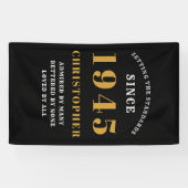 80e verjaardag Geboren in 1945 Naam toevoegen Zwar Spandoek (Horizontaal)