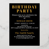 80e verjaardag Geboren Legendary Zwart Goud Retro Folie Uitnodiging (Achterkant)