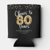 80e verjaardag gejuich voor 80 jaar zwart goud blikjeskoeler (Achterkant)
