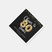 80e verjaardag gejuich voor 80 jaar zwart goud servet (Hoek)