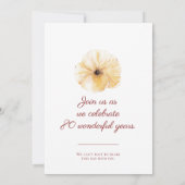 80e verjaardag Gele bloem, Elegant save the date (Achterkant)