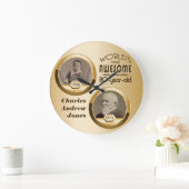 80e verjaardag Gepersonaliseerd dan nu Gold Photo  Grote Klok (Huis)