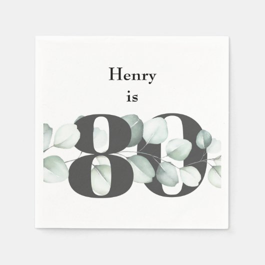 80e verjaardag gepersonaliseerde cocktail servette servet (Voorkant)