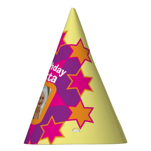 80e verjaardag gepersonaliseerde foto ster naam pe feesthoedjes (Rechts)