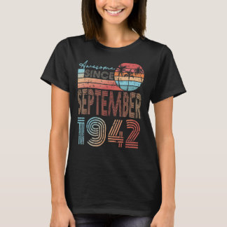 80e verjaardag Geweldige sinds september 1942 80 Y T-shirt