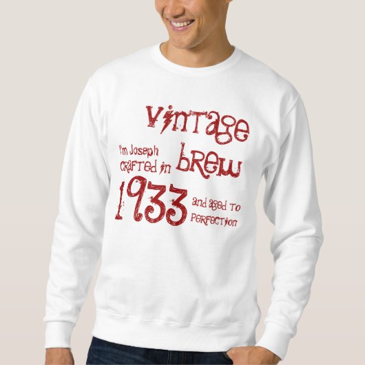 80e verjaardag Gift 1933 Brew Name for Hem Trui (Voorkant)