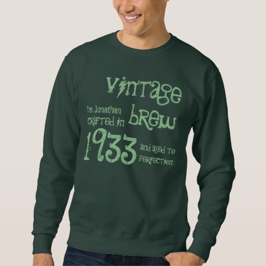 80e verjaardag Gift 1933  Brew Name for Hem Trui (Voorkant)