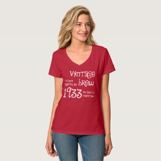 80e verjaardag Gift 1933  Brew T-shirt (Voorkant volledig)