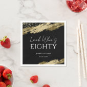 80e verjaardag Gold Black Kijk naar wie er is Servet (Insitu)