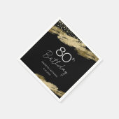 80e verjaardag Gold Black Napkins Servet (Hoek)