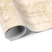 80e verjaardag Gold Bokeh Sparkle Lights Cadeaupapier (Rol Hoek)