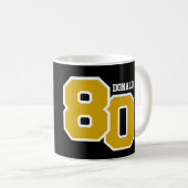 80e verjaardag GOLD en Black V008A Koffiemok (Voorkant rechts)