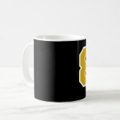 80e verjaardag GOLD en Black V008A Koffiemok (Voorkant links)