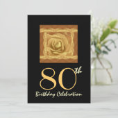 80e verjaardag GOLD Roos Square W1103 Kaart (Staand voorkant)