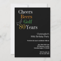 80e verjaardag Golf Cheers Beers Party
