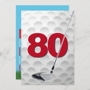 80e verjaardag golf themafeest kaart