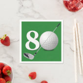 80e verjaardag golfbal en club servet (Insitu)