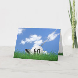 80e verjaardag golfbal in gras kaart