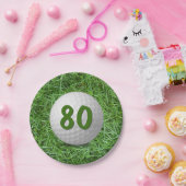 80e verjaardag Golfbal op Bord van graspapier (Feest)