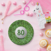 80e verjaardag Golfbal op Bord van graspapier (Feest)