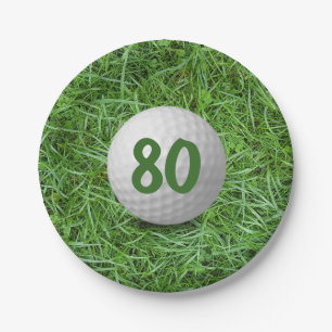 80e verjaardag Golfbal op Bord van graspapier
