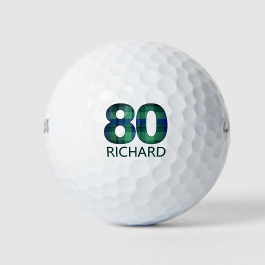 80e verjaardag golfballen 80 jaar golf plaid cadea (Voorkant)