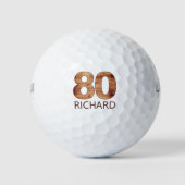 80e verjaardag golfballen 80 jaar golfer hout cade (Voorkant)