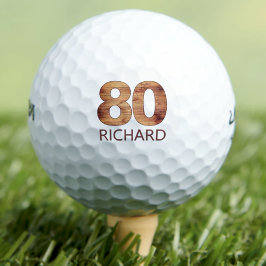80e verjaardag golfballen 80 jaar golfer hout cade