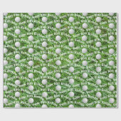 80e verjaardag golfballen op gras inpakpapier (Vlak)