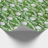 80e verjaardag golfballen op gras inpakpapier (Hoek)