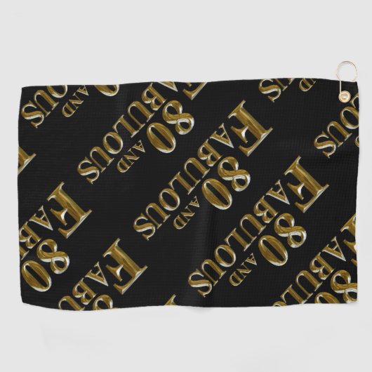 80e verjaardag golfhanddoek (Horizontaal)