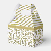 80e verjaardag Goud/Wit Nummerpatroon 80 Bedankdoosjes (Achterkant)