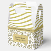 80e verjaardag Goud/Wit Nummerpatroon 80 Bedankdoosjes (Geopend)