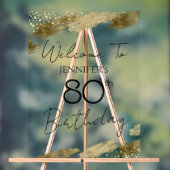 80e verjaardag Goud Zwart Welkom Wissen Acryl Bord (Neutraal)