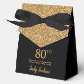 80e verjaardag Gouden Glitter Dank Je Bedankdoosjes (Voorkant)